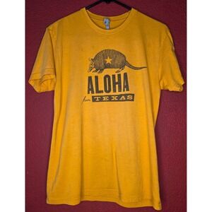 Aloha From Texas Armadillo Graphic T‎ Shirt H Bros Gold